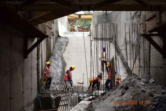 EE 02 slope portion waterproofing & rebar preparation works.